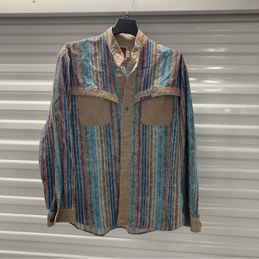 Men's Striped Shirt Jacket - Multicolor